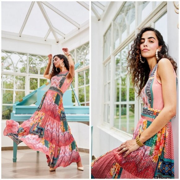 💕ANTHROPOLOGY BHANUNI By JYOTI💕 Alessandra Maxi Dress ~ Multi-Color Print 6 - Picture 10 of 16
